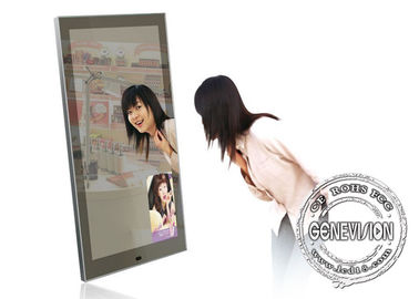 Игрок рекламы зеркала 13,3 дюймов волшебный, андроид медиа-проигрывателя зеркала датчика движения тела ванной комнаты