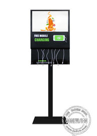 21,5 экранный дисплей рекламы Синьяге Вифи цифров андроида дюйма с зарядной станцией мобильного телефона для ресторана
