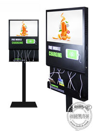 21,5 экранный дисплей рекламы Синьяге Вифи цифров андроида дюйма с зарядной станцией мобильного телефона для ресторана