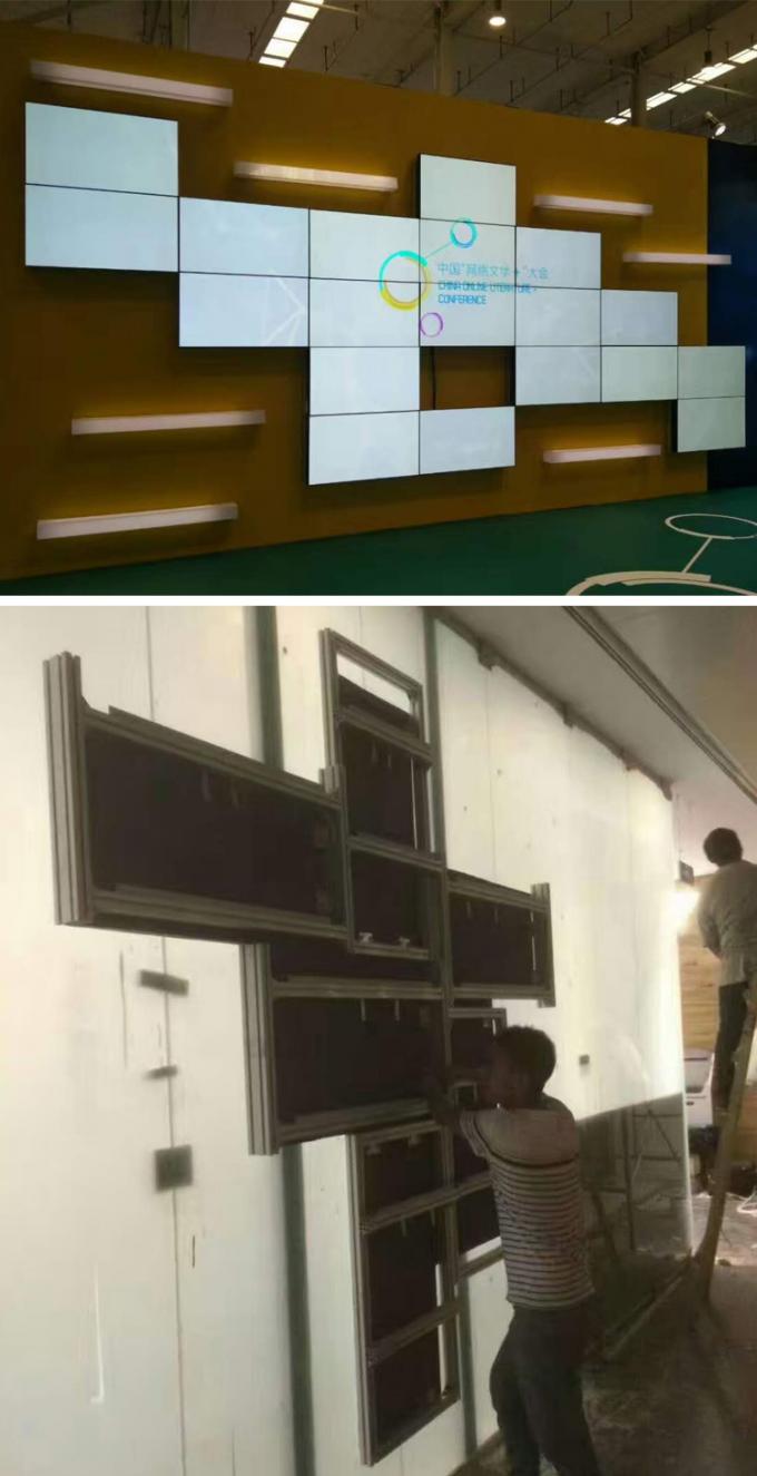 Монитор Лкд видео- стены Синьяге цифров неправильной формы Фрамелесс 55" 65" ультра шатон узкой части
