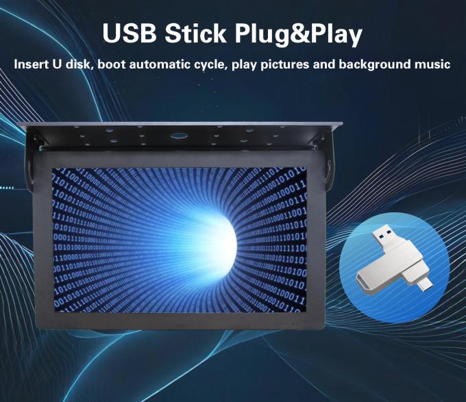 21.5 дюймовый потолочный монтаж Android 7.1 Бесплатный облачный сервер LCD Автобус Цифровая вывеска дисплей 1G+32G Wi-Fi Лифт Путь обучения 1