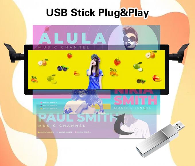 29 дюймовый растянутый столб потолок монтаж автобуса Wifi цифровые вывески Android беспроводная сеть цифровой ЖК-монитор с опцией 4G 2