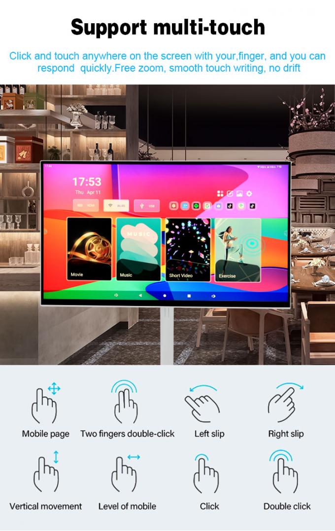 24" 27" 32" Мобильный смарт-экран Android 11 OS 4 ГБ 64 ГБ Сворачиваемый смарт-сенсорный экран с перезаряжаемой батареей 1