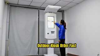 24-дюймовый напольный киоск для самостоятельного заказа с емкостным сенсорным экраном и графической картой NVIDIA