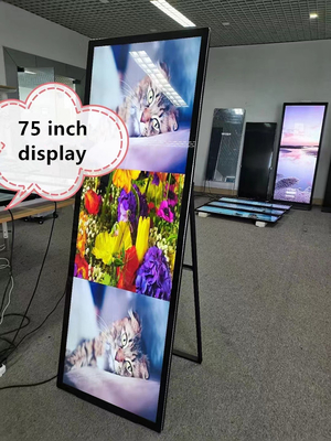 Пол стоя складной тонкий полноэкранный киоск рекламы LCD