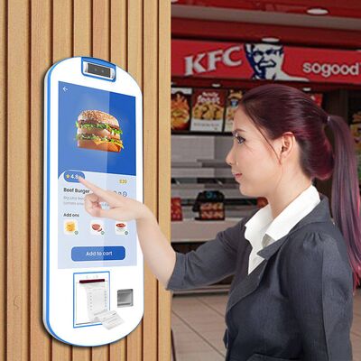 Ресторан KFC 21,5 дюймовый Arc Touch Screen POS Система заказа быстрого питания самообслуживания Терминал Автомат Киоск оплаты