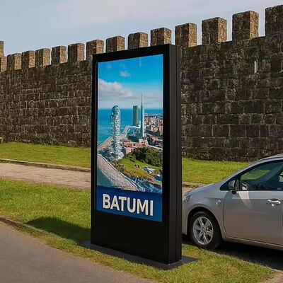 75-дюймовый уличный коммерческий киоск с двусторонним дисплеем и степенью защиты IP65