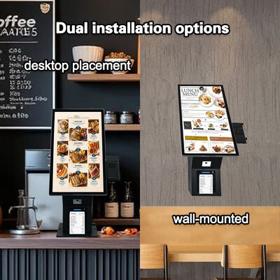 24 Inch PCAP Touch Screen Self Order Kiosk with Built-in Printer for Restaurants and Fast Food Stores