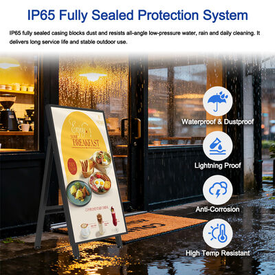 IP65 Full Sealed Outdoor Digital Signage 1500 Nits High Brightness and Built-In Cooling System Advertising Digital Kiosk