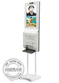 Signage цифров киоска камеры детектора температуры 21,5 дюйма с распределителем алкоголя геля дезинфицирующего средства дезинфектанта руки