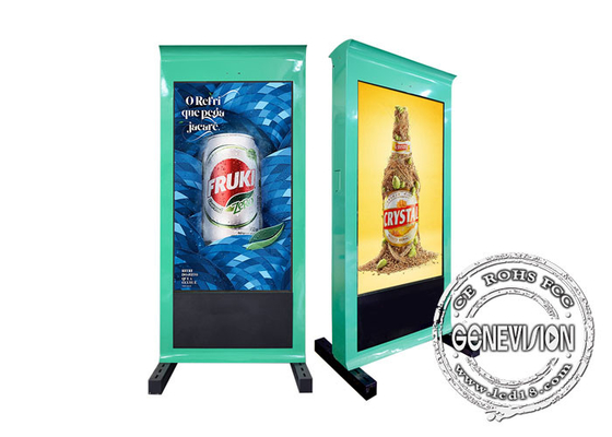 Цифров зеленого Signage 65 рельсового пути дюйма IP65 на открытом воздухе для рекламы